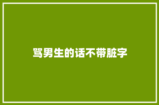 骂男生的话不带脏字