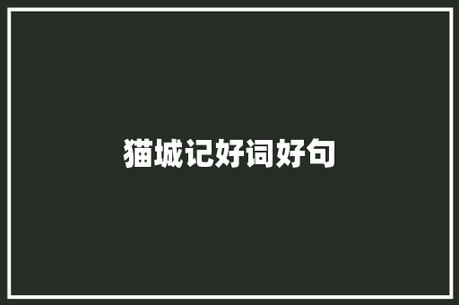 猫城记好词好句