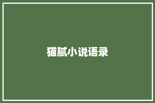 猫腻小说语录