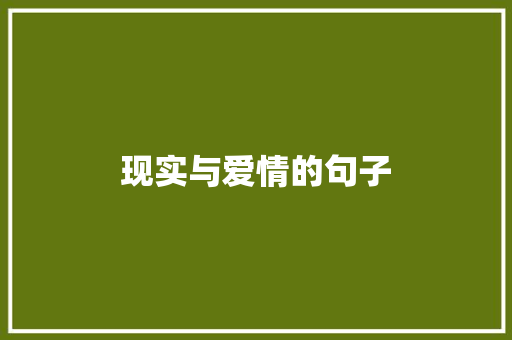 现实与爱情的句子