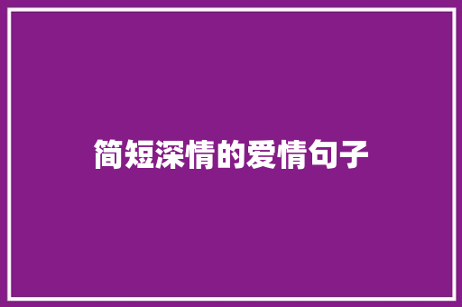 简短深情的爱情句子