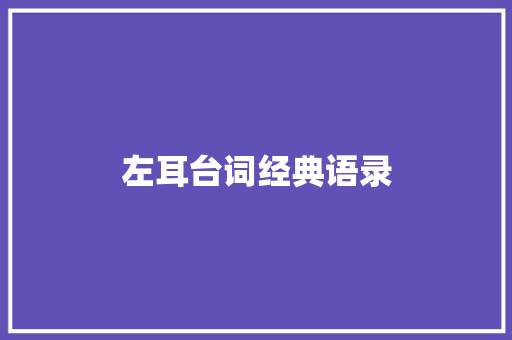 左耳台词经典语录