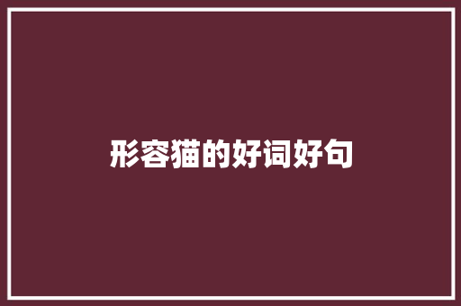 形容猫的好词好句