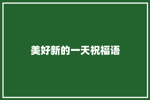 美好新的一天祝福语