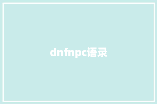 dnfnpc语录
