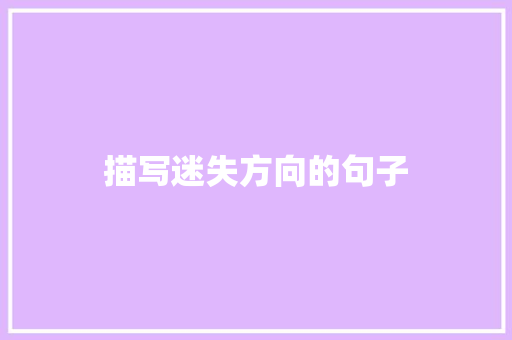 描写迷失方向的句子