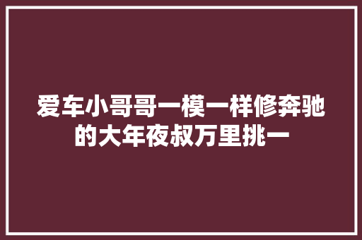 爱车小哥哥一模一样修奔驰的大年夜叔万里挑一