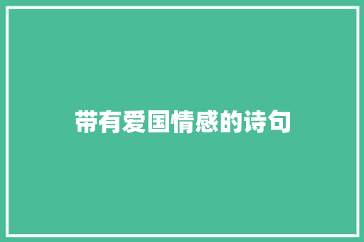 带有爱国情感的诗句