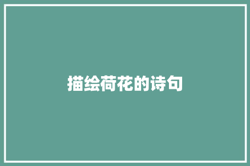描绘荷花的诗句