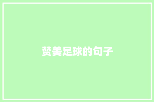 赞美足球的句子