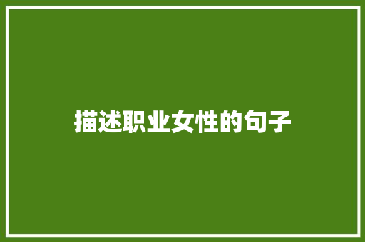 描述职业女性的句子