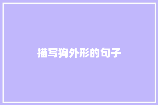 描写狗外形的句子