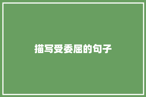 描写受委屈的句子