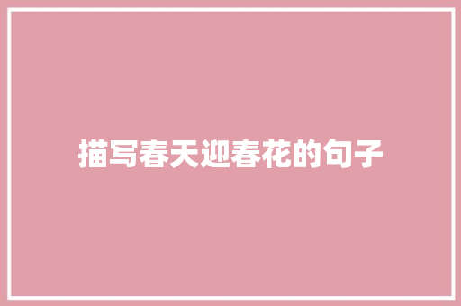 描写春天迎春花的句子