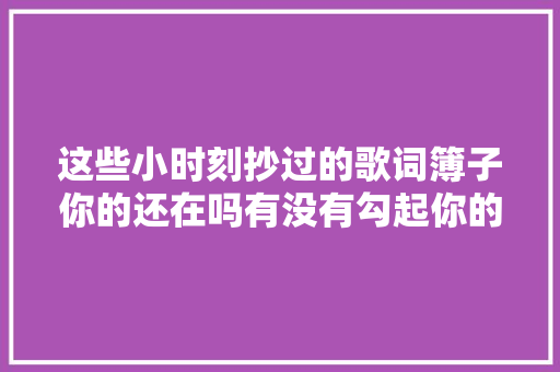这些小时刻抄过的歌词簿子你的还在吗有没有勾起你的回忆呀