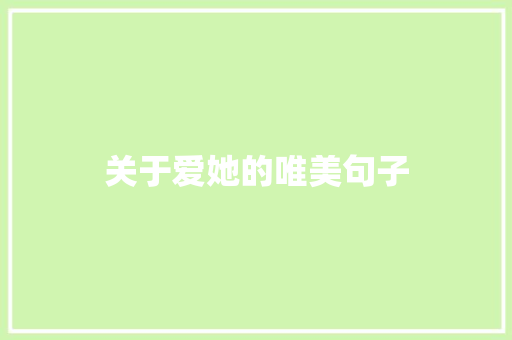 关于爱她的唯美句子