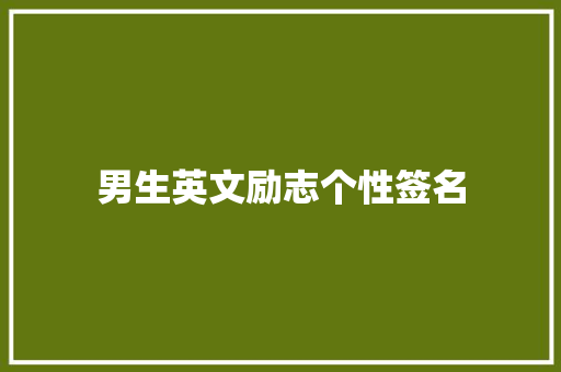 男生英文励志个性签名