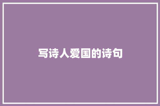 写诗人爱国的诗句
