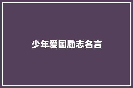少年爱国励志名言