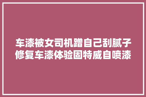 车漆被女司机蹭自己刮腻子修复车漆体验固特威自喷漆 汽车知识