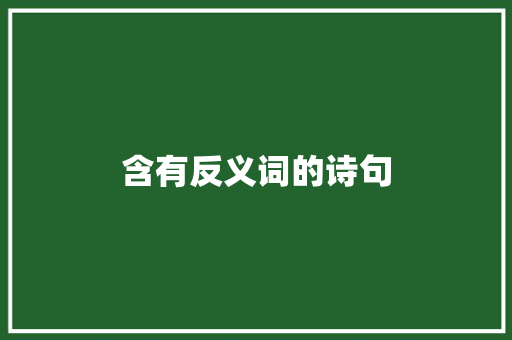 含有反义词的诗句