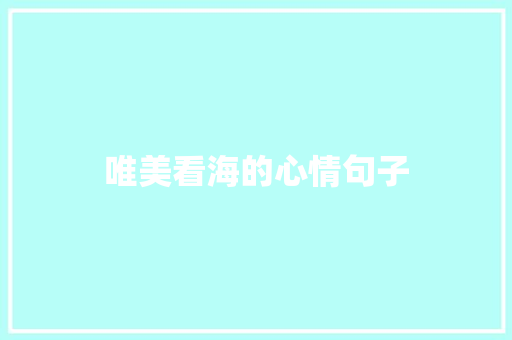 唯美看海的心情句子