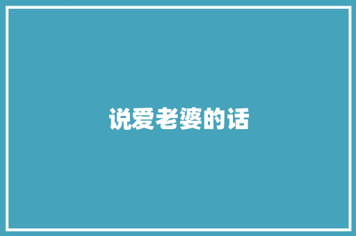 说爱老婆的话