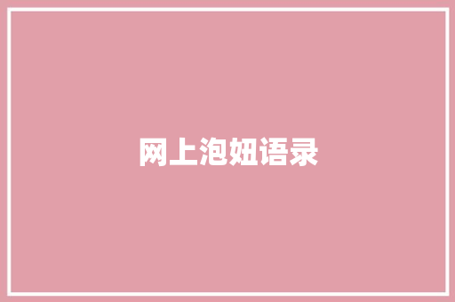 网上泡妞语录