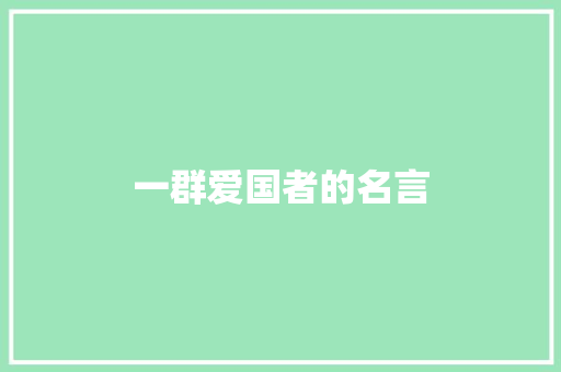 一群爱国者的名言