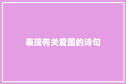 表现有关爱国的诗句
