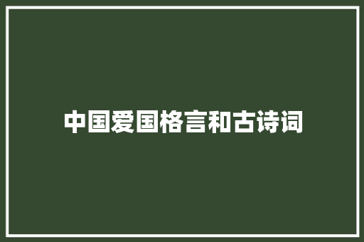 中国爱国格言和古诗词