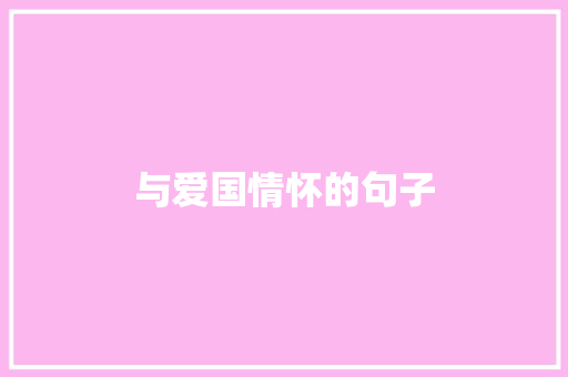 与爱国情怀的句子