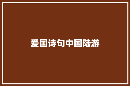 爰国诗句中国陆游