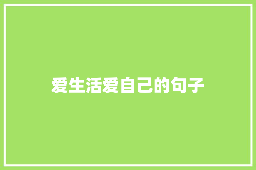 爱生活爱自己的句子