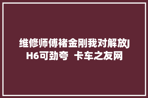 维修师傅褚金刚我对解放JH6可劲夸  卡车之友网