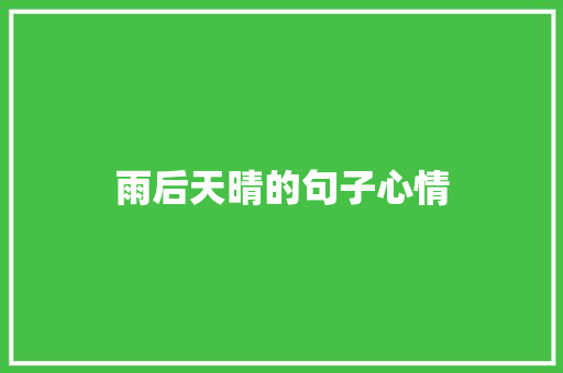 雨后天晴的句子心情