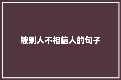 被别人不相信人的句子