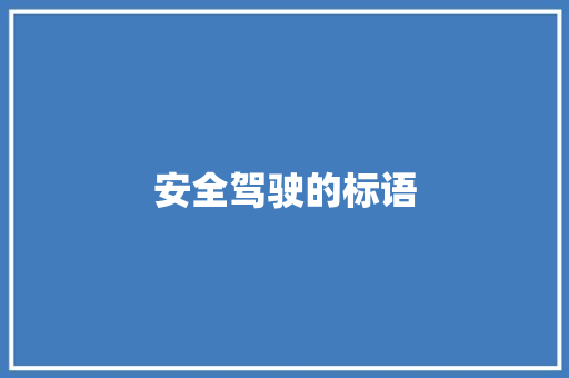 安全驾驶的标语