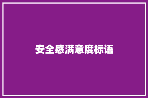 安全感满意度标语