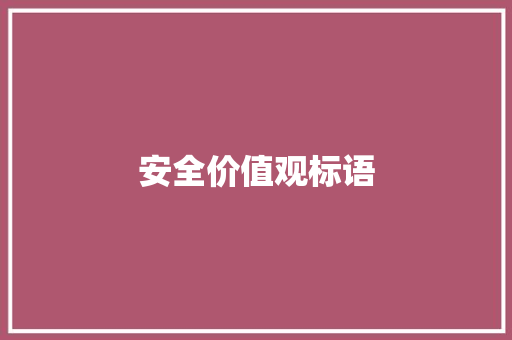 安全价值观标语