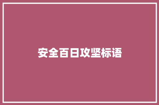 安全百日攻坚标语