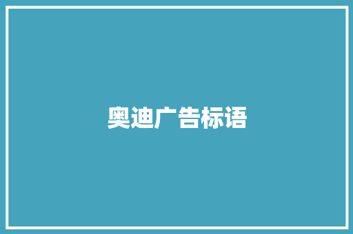奥迪广告标语