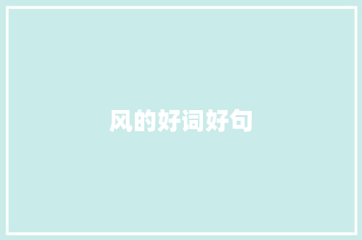 风的好词好句