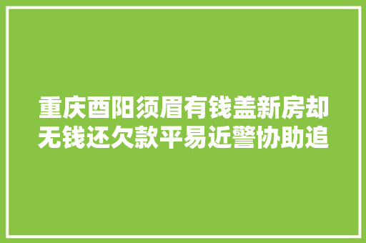 重庆酉阳须眉有钱盖新房却无钱还欠款平易近警协助追回一部分