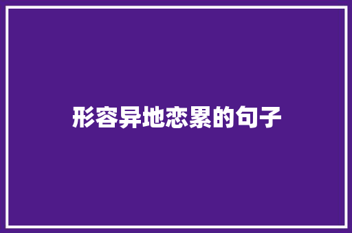形容异地恋累的句子