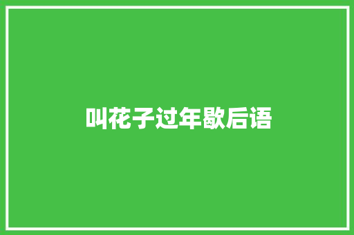 叫花子过年歇后语