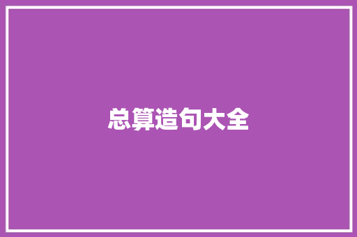 总算造句大全