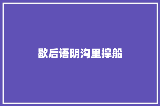 歇后语阴沟里撑船