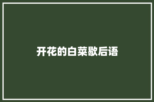开花的白菜歇后语
