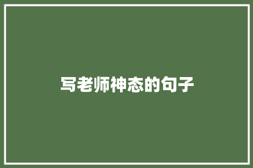 写老师神态的句子
